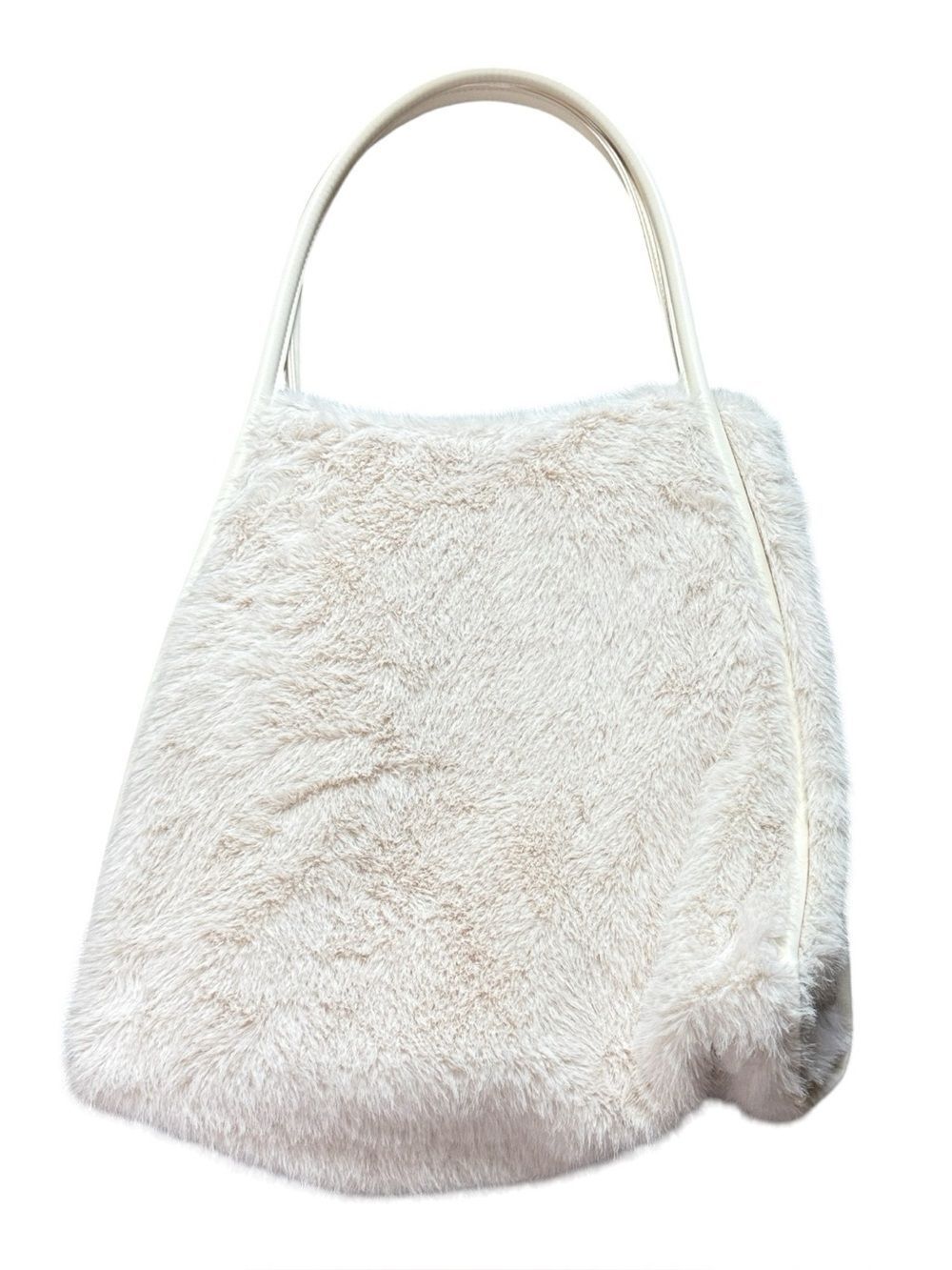 Pink Victoria’s Secret Creamy White Faux Fur Tote Bag